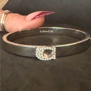 Coach Silver Bracelet with  C Crystal Logo